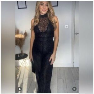 NWT ZARA MIXED JUMPSUIT WITH LACE ZW COLLECTION